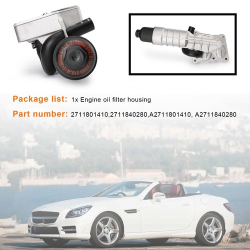 For Mercedes W204 C250 R172 SLK250 1.8L Aluminum Engine Oil Filter Housing 12-15 - Picture 14 of 16