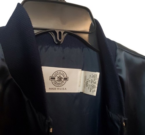 Chaqueta Bombardero Michelob Light Beer Vintage Satinada Marina Pequeña Años 80 - Imagen 3 de 5