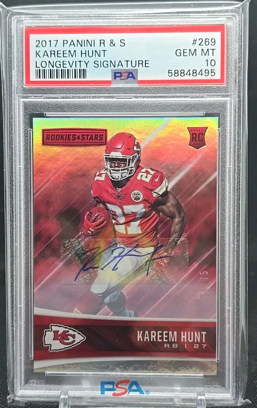 Kareem Hunt Panini Rookies & Stars #269 Longevity Signature