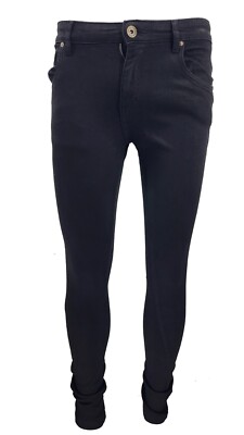 Herren Schwarz Super Skinny Stretch Denim Jeans Flex Fit Baumwolle Hose | Gr. 30-38