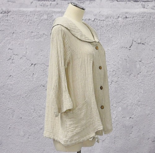 Chaqueta Top LUUKAA Lino 8Y0320 Lagenlook SWEET SOPHIA (tallas 6-20) 2018 BEIGE - Imagen 3 de 17