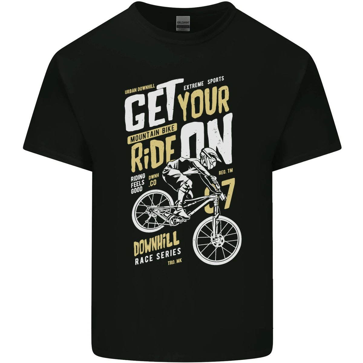 Get Your Ride on Downhill Mountain Biking Kids T-Shirt Boys Girls