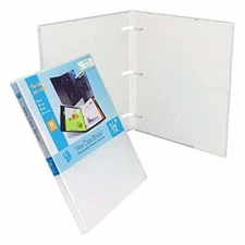 UniKeep 3 Ring Binder - White - 0.50 Inch Spine - w/ Overlay, 3 Pack