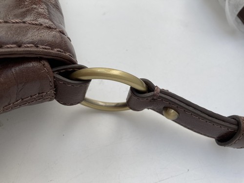 Tula Leather Brown Bag shoulder Hobo Turn Lock Floral Lining New w Tags rrp 100 - Picture 23 of 24