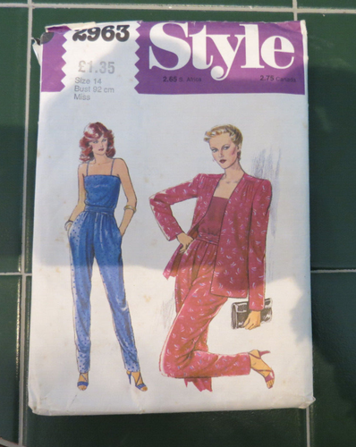 Style 2963 sewing pattern trouser suit size 14 uncut