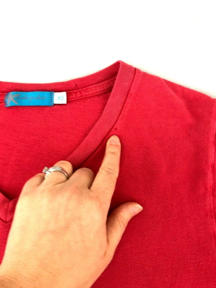 AS IS Fresh Produce sz XS Short Sleeve Shirt Red Fish Design - Image 2 of 4