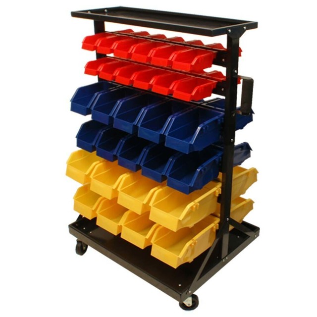 60 Removable Bin Rack Parts Accessories Storage Organizer Rack w/ Wheels eBay