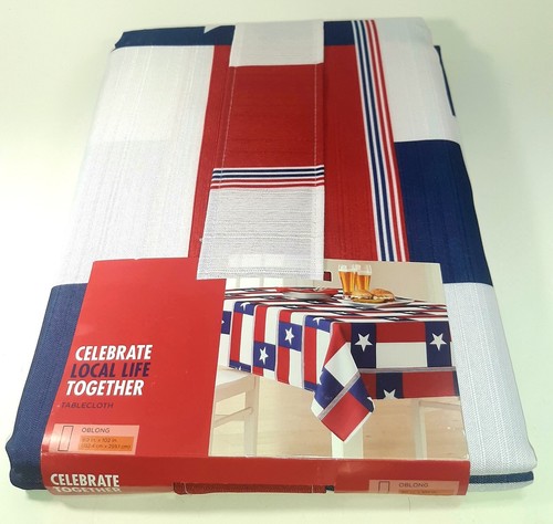 Tablecloth Celebrating Local Life Together 60in x 102in NEW Kohls American Flag - Picture 3 of 15