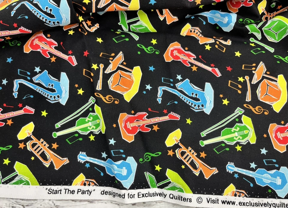 Instrumental Music Cotton Sewing Fabric By Exclusively Quilters 4 Yards - Image 2 of 2