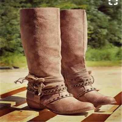 Bottines et Stivaletti Bikers Marron en Cuir Synthétique 5 cm - Photo 1/2