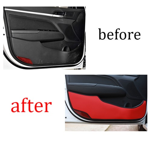 Fit For Hyundai Elantra 2017-2020 Leather Red Interior Door Anti-Kick Panel Trim - Picture 6 of 10