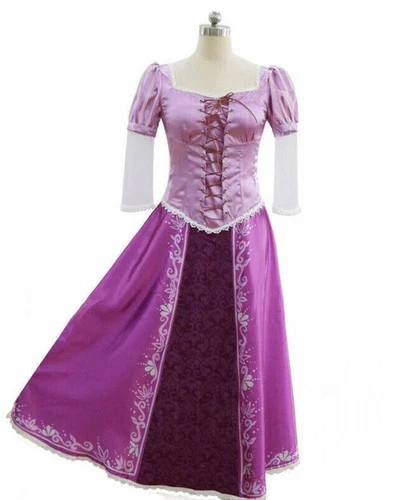 Erwachsene Prinzessin Rapunzel Kostüm Tangled Fairytale Princess Cosplay Kostüm - Bild 11 von 14