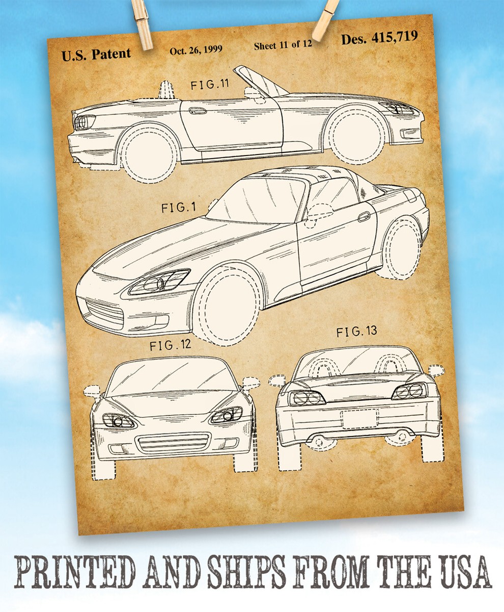 Poster - Honda S2000 Patent - Choose Unframed Poster or Canvas | eBay