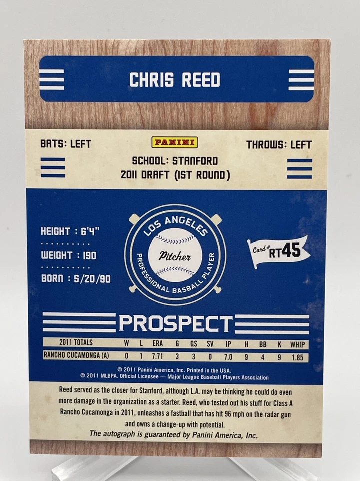 Chris Reed 2011 Playoff Contenders Rookie Ticket #RT45 Autograph Auto - Image 2 of 3