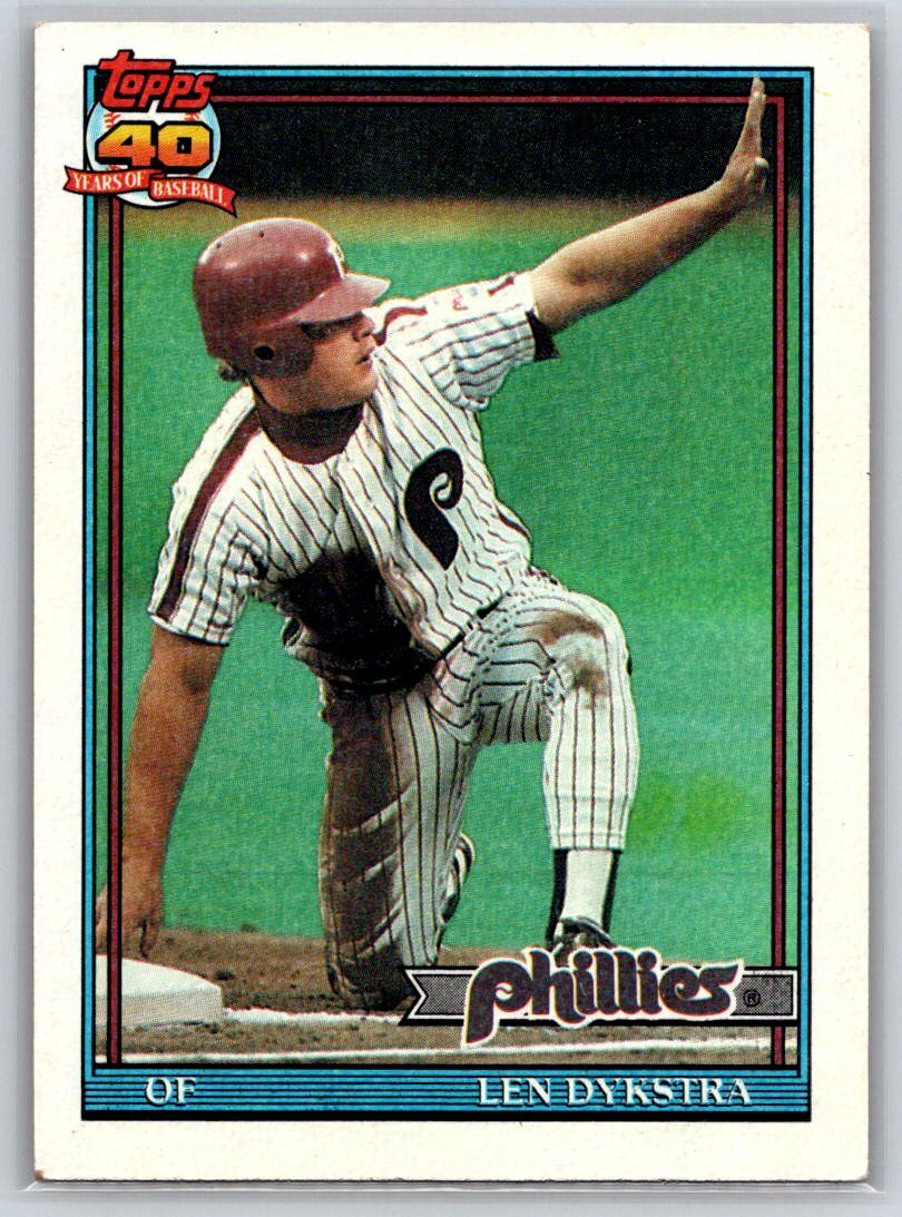 1991 Topps Cracker Jack Series One #21 Len Dykstra