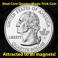 Steel Core Quarter Magic Trick Coin - Coin MAGIC Trick - Real Quarter Coin