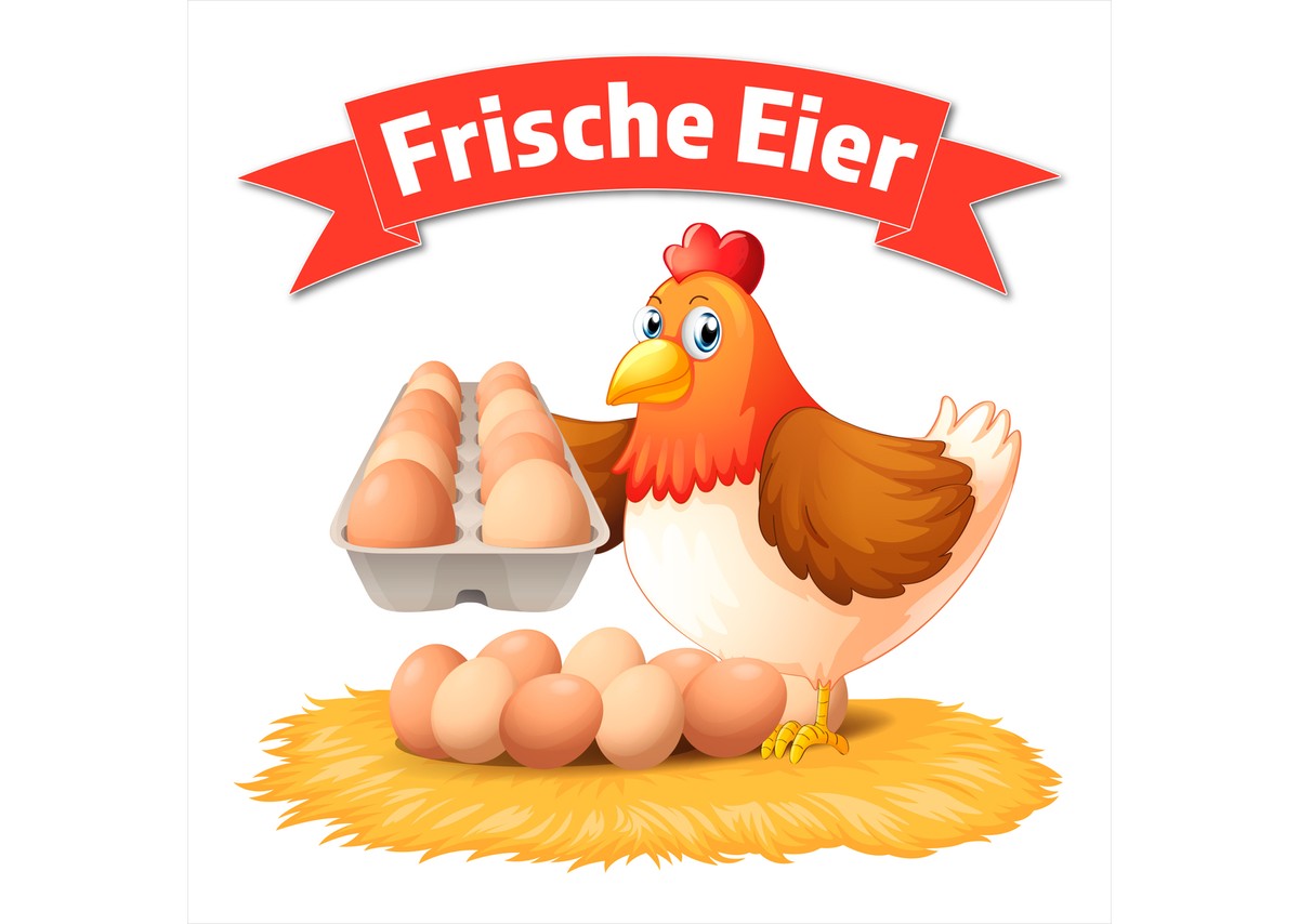 PVC-Schild 'Frische Eier' – 32,3x29,2 Cm, Retro Design, Für Wohnung & Hof-Dekoration