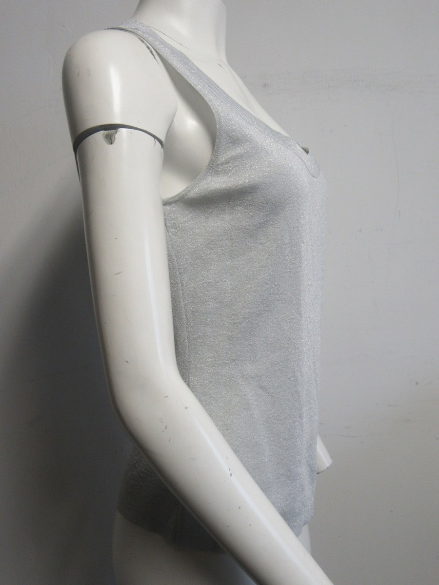 SALVATORE FERRAGAMO Metallic sleeveless top sz L | eBay