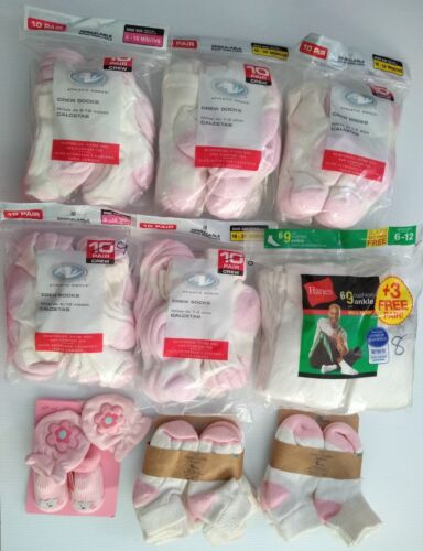 Lot 68 Pairs Low Cut Socks Mittens New Born/Toddler Girls/18-36 Months/3-5Y/Mens