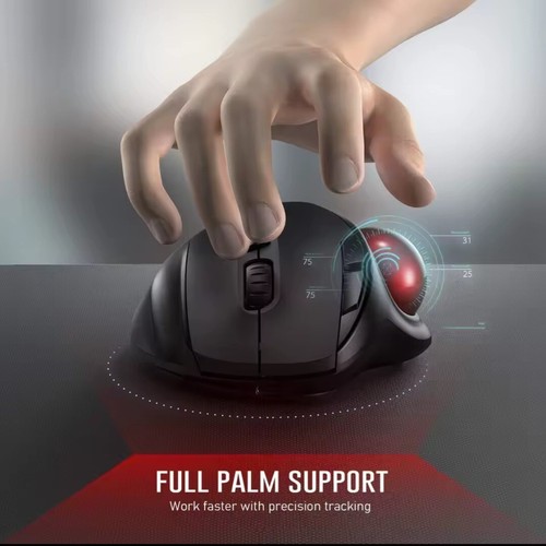 Trackball Wireless Mouse Bluetooth 2.4G USB Ergonomic Thumb Roll Android Windows - Picture 20 of 24