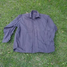 Jesse James Work Shirt Button Up Long Sleeve Pockets Gray XL Utility Industrial