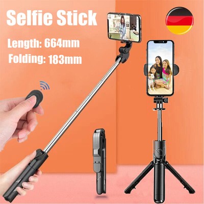 Bluetooth Selfie Stick Stativ für Smartphone iPhone 13 12 11 Pro Max, Samsung