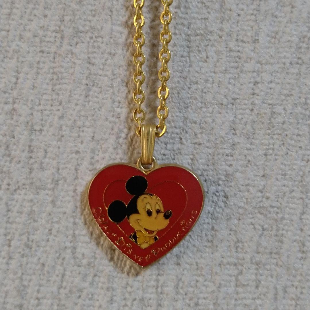 Mickey Mouse necklace accessories heart red Tokyo Disneyland from JP