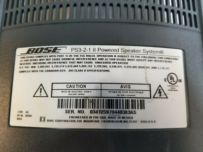 BOSE PS3-2-1 II Powered Speaker System BACK COVER | eBay