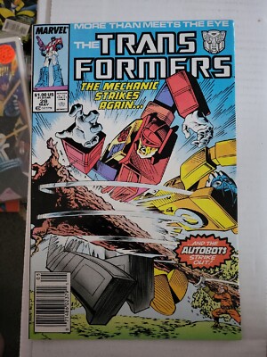 TRANSFORMERS 1987 MAY #28 MARVEL NEWSSTAND MECHANIC STRIKES AGAIN AUTOBOTS