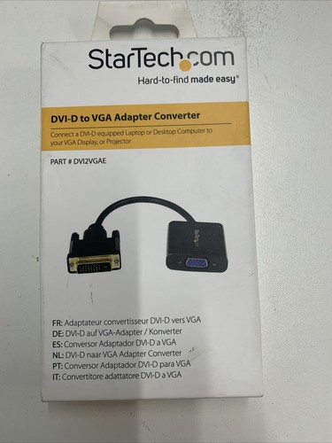 StarTech DVI2VGAE DVI-D to VGA Video Active Adapter Convertor - Black Ref: 1342 - 第 1/5 張圖片