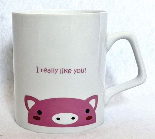 Rosa Schwein Kaffeebecher I Really Like You Hufabdrücke - Bild 1 von 7