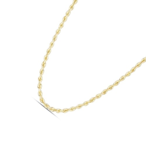 JewelStop 14K Yellow Gold 3mm Polished Finish Silk Rope Chain Lobster Clasp - Picture 6 of 42