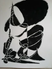 VINTAGE ABSTRACT EXPRESSIONIST WATERCOLOR MID CENTURY JACOB SEMIATIN WOODSTOCK