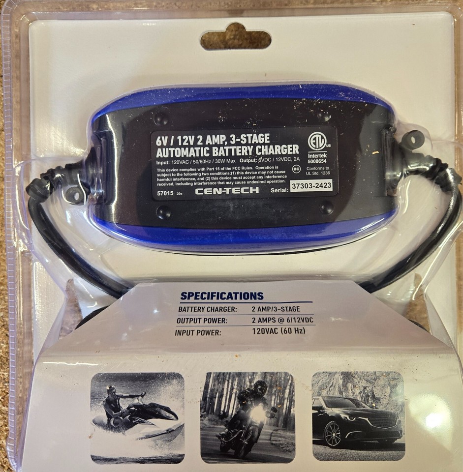 Sca Microprocessor Controlled Battery Charger 6V/12V 2 Amp 3 Stage Microprocessor Controlled Automatic Battery ...