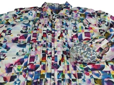 Robert Graham Magical Island Color Splash Abstract Mens 3XL Flip Cuff XXXL