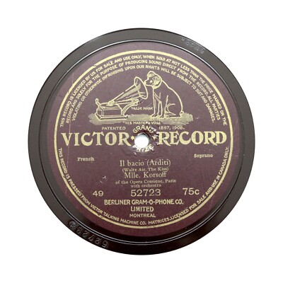 LUCETTE KORSOFF (Paris 1908) ''Il Bacio'' 10'' Canadian VICTOR RECORD 52723 [78]