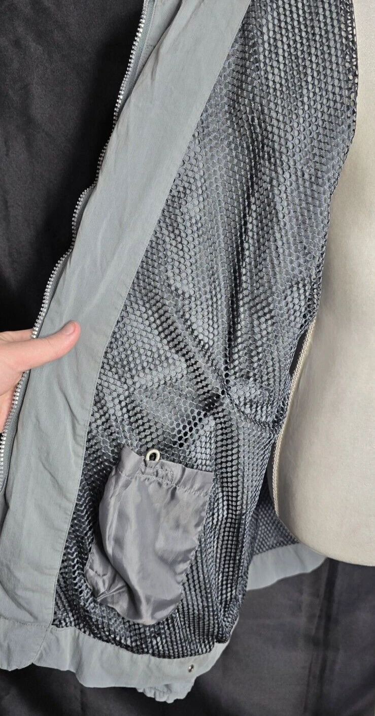Planet Earth Jacket XL Skateboard Ski Net Lined Green Gray Hidden Hood Full Zip - product detail image 12