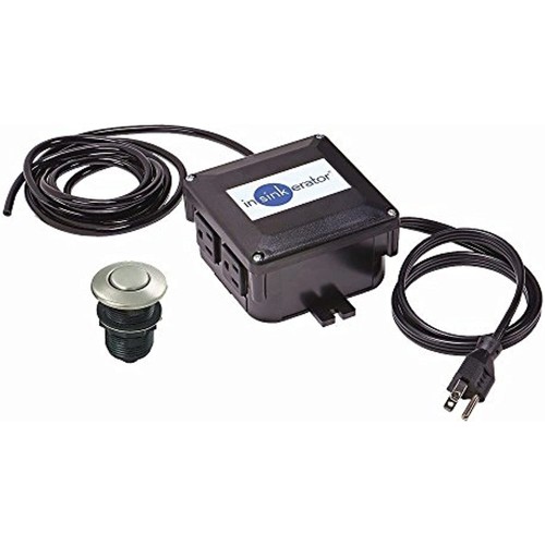 InSinkErator STS-OOSN SinkTop Satin Nickel Button Dual Outlet Switch - Picture 1 of 1