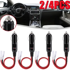2/4 Pack 12V Fused LED Light Cigarette Lighter Male Plug Replacement With Leads