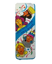 Vintage U.S. Metal Toy Mfg Co. Purim Tin Metal Noisemaker Pretty Graphics