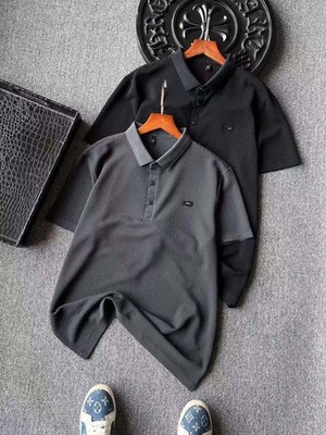 Salvatore Ferragamo 26ss Chest Letter Logo Men s Lapel Polo Shirt New
