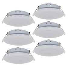Facon 4.5inch 12V LED RV Puck Light - 6 Packs, 3400K Warm White, Full Aluminu...