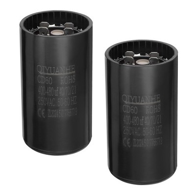 2 Stück CD60 Motorlaufkondensator für 400-480µF 250V 50-60Hz 46x86mm