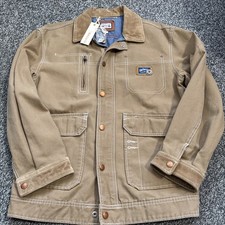 Giacca uomo vintage rara Diesel denim scamosciato marrone/abbronzatura taglia large 