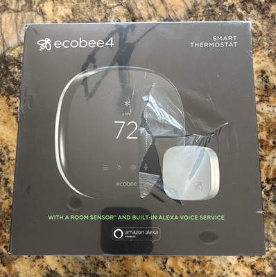 ecobee ecobee4 Smart Thermostat w/ Room Sensor, Built-In Alexa, Wi-Fi, Touch