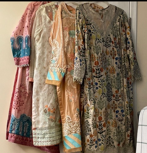 4 trajes de diseñador original paquistaní