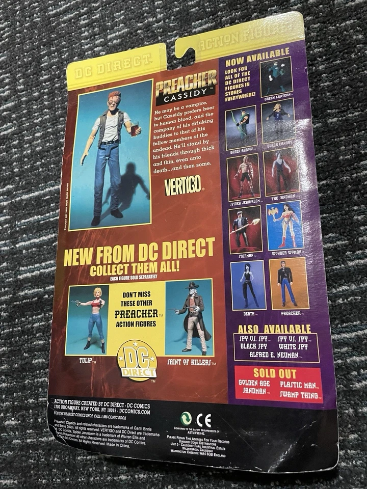 DC Direct Vertigo Preacher Cassidy Action Figure MOC Sealed 2000 Rare - Image 2 of 2