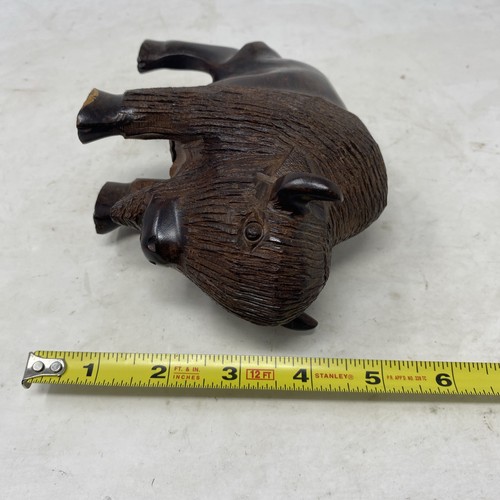 Desert Ironwood Hand Carved Buffalo Solid Wood Heavy 8” Long Detailed - Bild 21 von 21