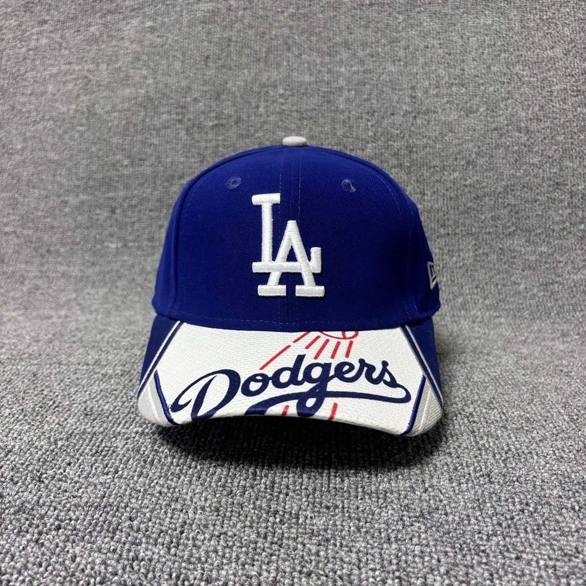 New Era 9FORTY Youth LA Dodgers Hat Royal Blue White Brim Graphic Strapback