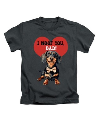 T-Shirt I Woof You, Papa Erwachsene süß Dackel Hund Papa Spaß Top Geschenk neu